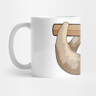 Sloth at Cricket with Cricket bat Mug